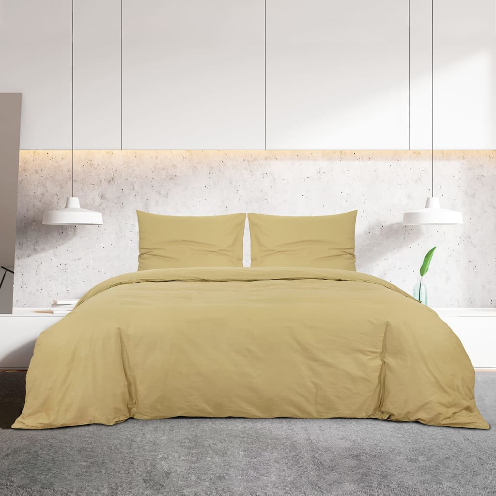 Vidaxl dekbedovertrekset lichtgewicht 200x220 cm microvezel taupe