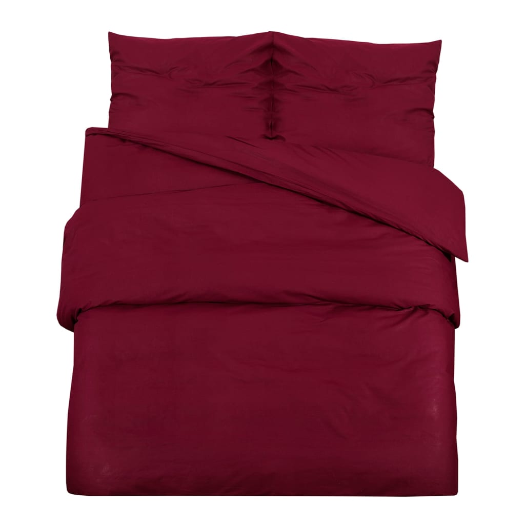 VidaXL Bettwäsche-Set, leicht, 200 x 200 cm, Mikrofaser, Bordeaux