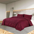 Vidaxl dekbedovertrekset lichtgewicht 155x220 cm microvezel bordeaux