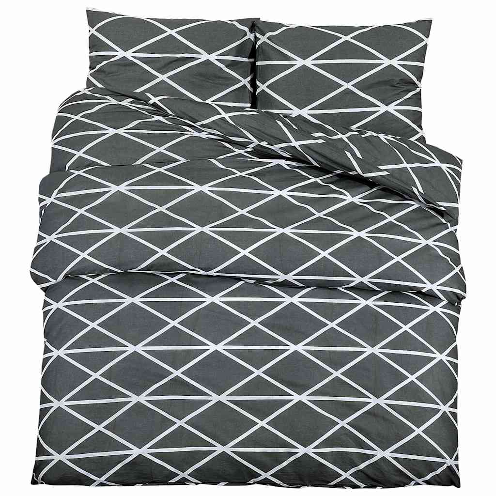 VidaXL Bettwäsche-Set 140x200 cm Baumwolle Grau