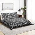Vidaxl dekbedovertrekset 135x200 cm katoen donkergrijs en wit