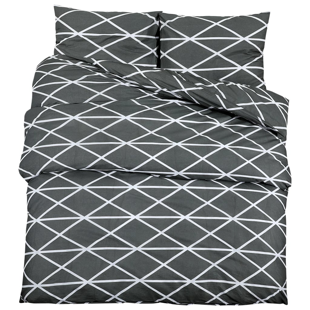 VidaXL Bettwäsche-Set 135x200 cm Baumwolle Grau