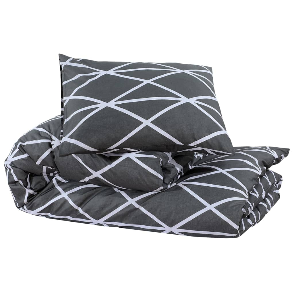VidaXL Bettwäsche-Set 135x200 cm Baumwolle Grau