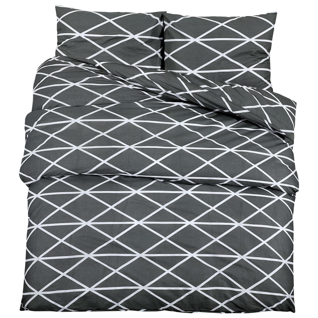 VidaXL Bettwäsche-Set 200x200 cm Baumwolle Grau