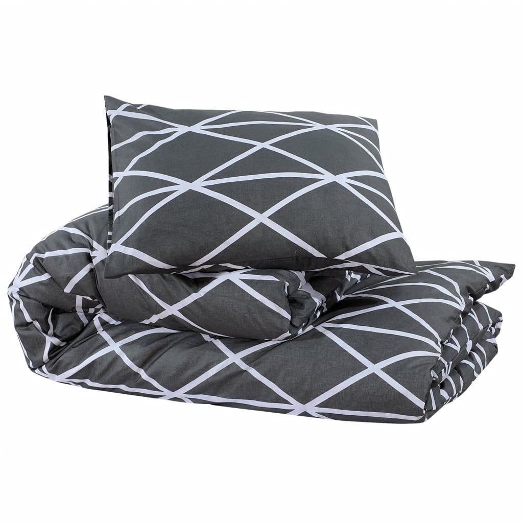 VidaXL Bettwäsche-Set 200x200 cm Baumwolle Grau