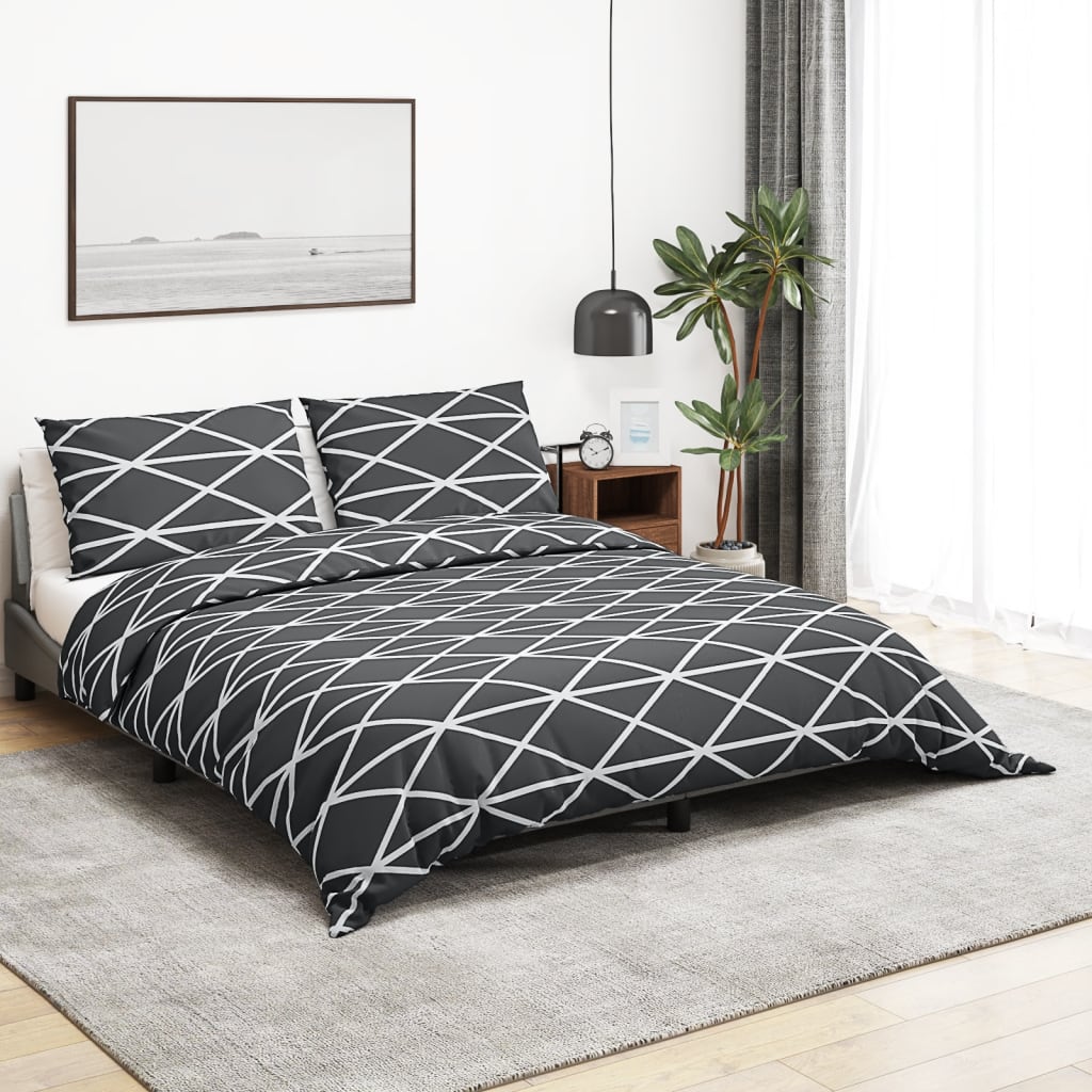 VidaXL Bettwäsche-Set 200x200 cm Baumwolle Grau