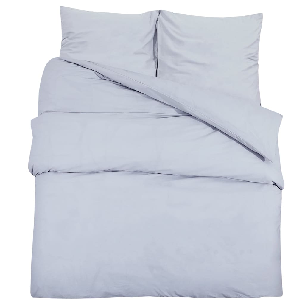 VidaXL Bettwäsche-Set 200x200 cm Baumwolle Grau