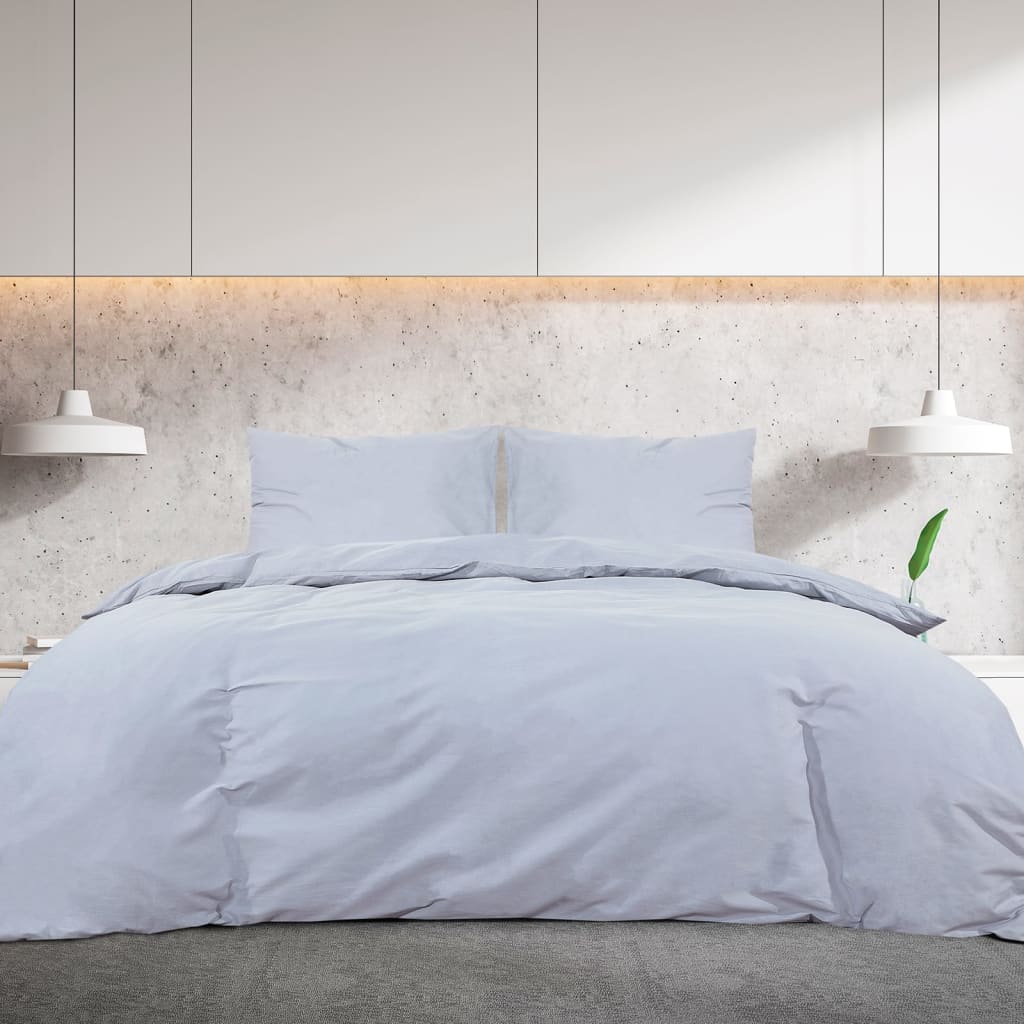 VidaXL Bettwäsche-Set 200x200 cm Baumwolle Grau