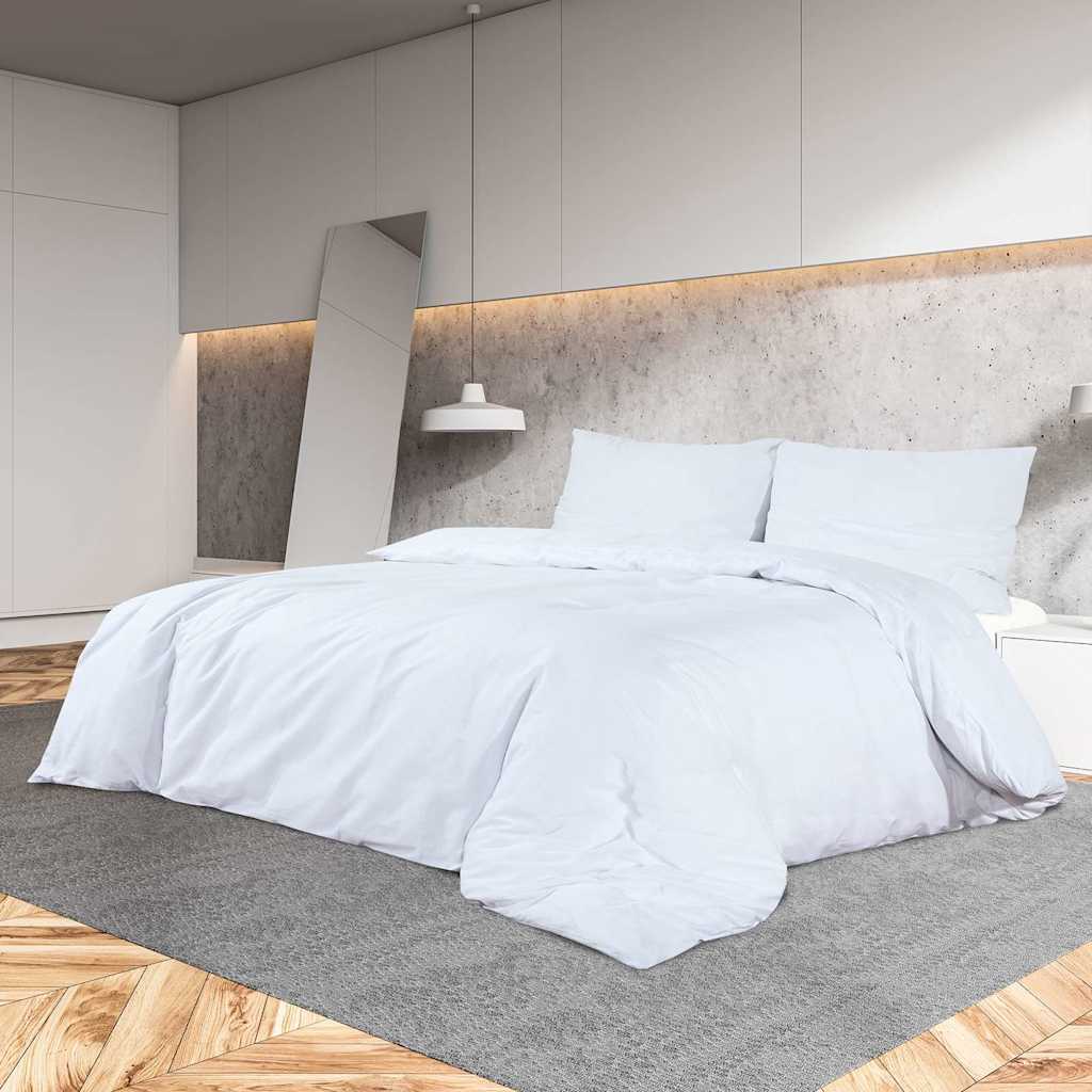 VidaXL Bettwäsche-Set 200x200 cm Baumwolle Weiß
