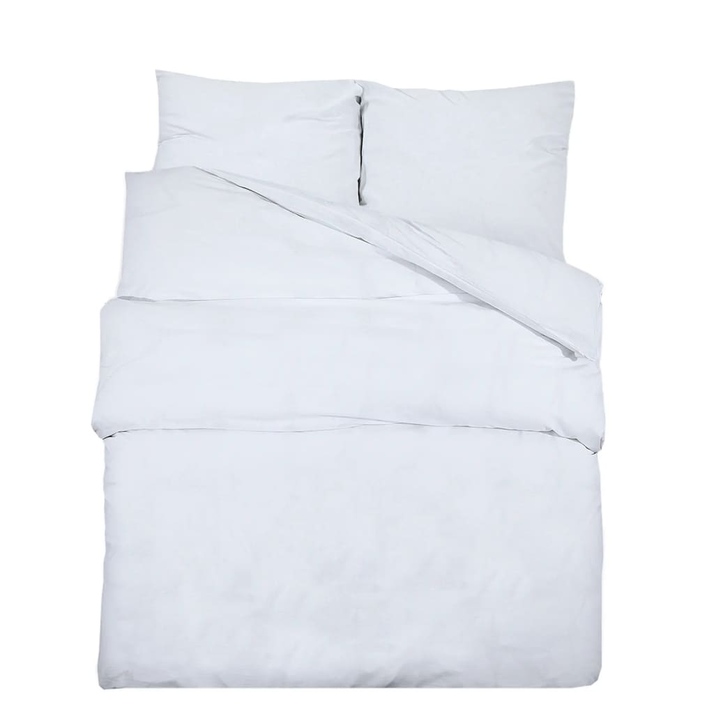 VidaXL Bettwäsche-Set 200x220 cm Baumwolle Weiß