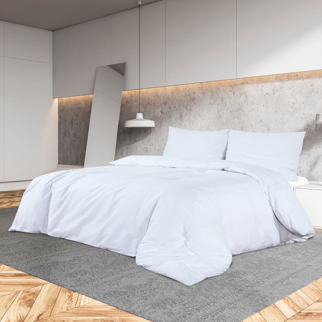 VidaXL Bettwäsche-Set 200x220 cm Baumwolle Weiß