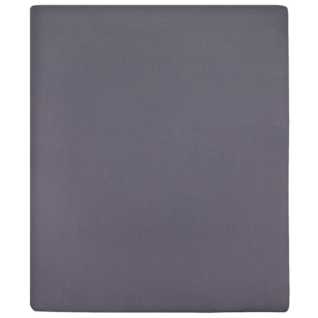 Vidaxl hoeslakens 2 st jersey 100x200 cm katoen antracietkleurig