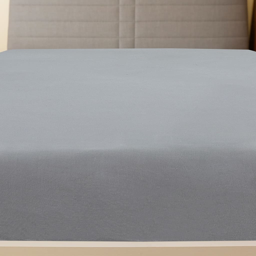 VidaXL Spannbettlaken Jersey 180x200 cm Baumwolle Grau