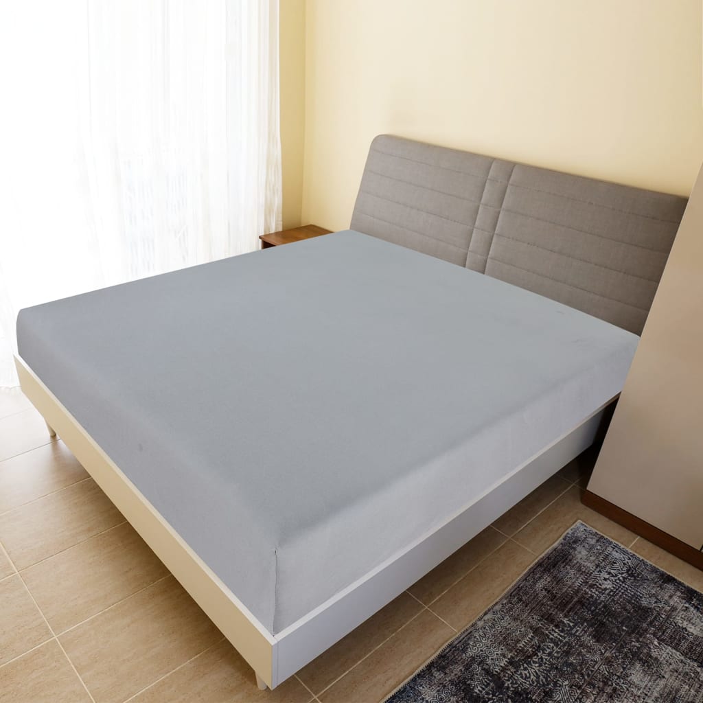 VidaXL Spannbettlaken Jersey 180x200 cm Baumwolle Grau