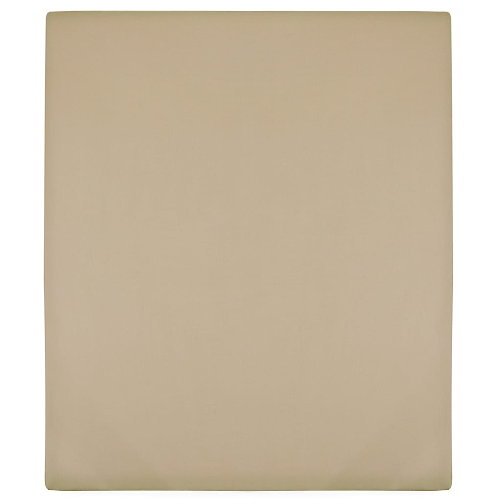 VidaXL Spannbettlaken Jersey 90x200 cm Baumwolle Taupe