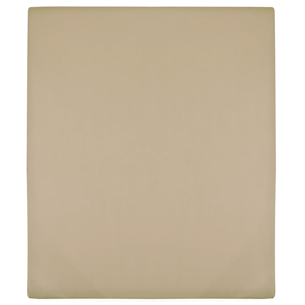 VidaXL Spannbettlaken Jersey 2-teilig 100x200 cm Baumwolle Taupe