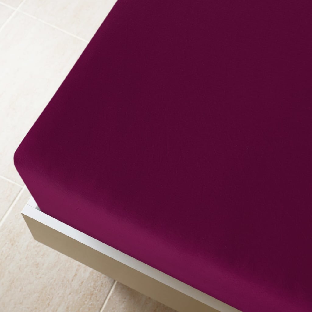 VidaXL Spannbettlaken Jersey 160x200 cm Baumwolle Burgunderrot