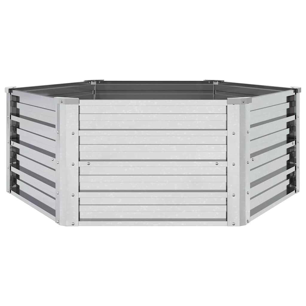 Vidaxl plantenbak verhoogd 129x45 cm gegalvaniseerd staal zilverkleur