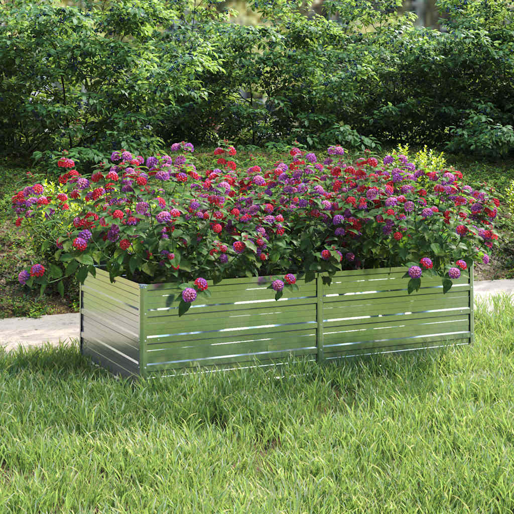 Vidaxl plantenbak verhoogd 160x80x45 cm gegalvaniseerd staal zilver