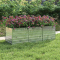 Vidaxl plantenbak verhoogd 240x80x77 cm gegalvaniseerd staal zilver