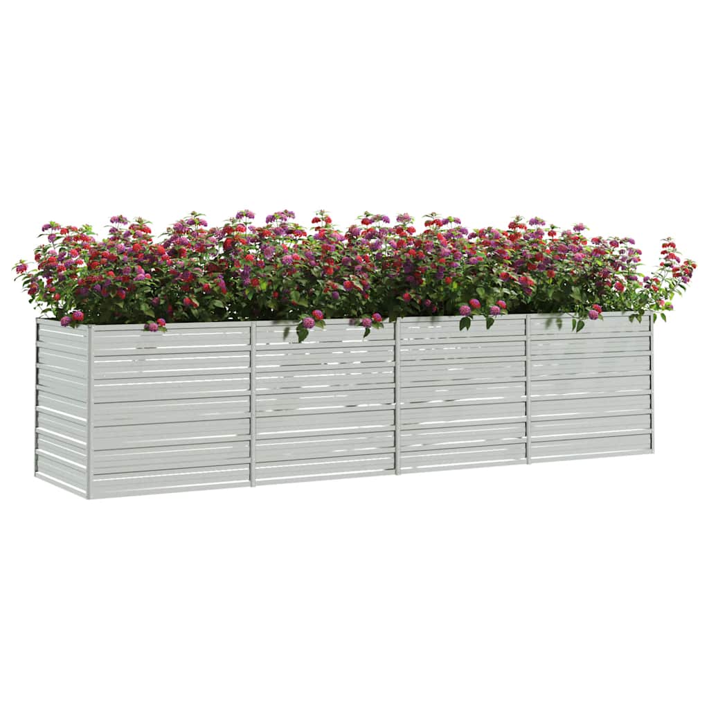 VIDAXL -Planzer erhöht 320x80x77 cm verzinkter Stahl Silber