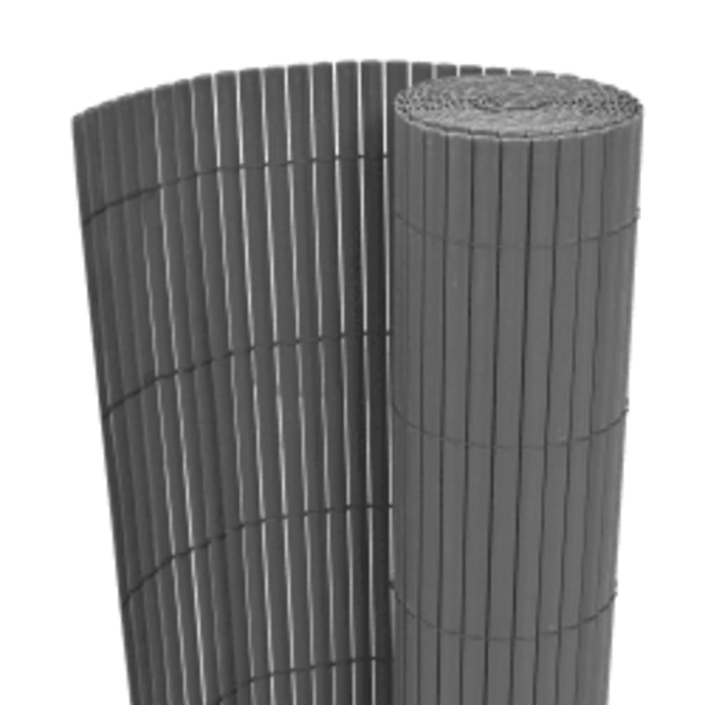 VidaXL Gartenzaun, doppelseitig, 90 x 400 cm, Grau