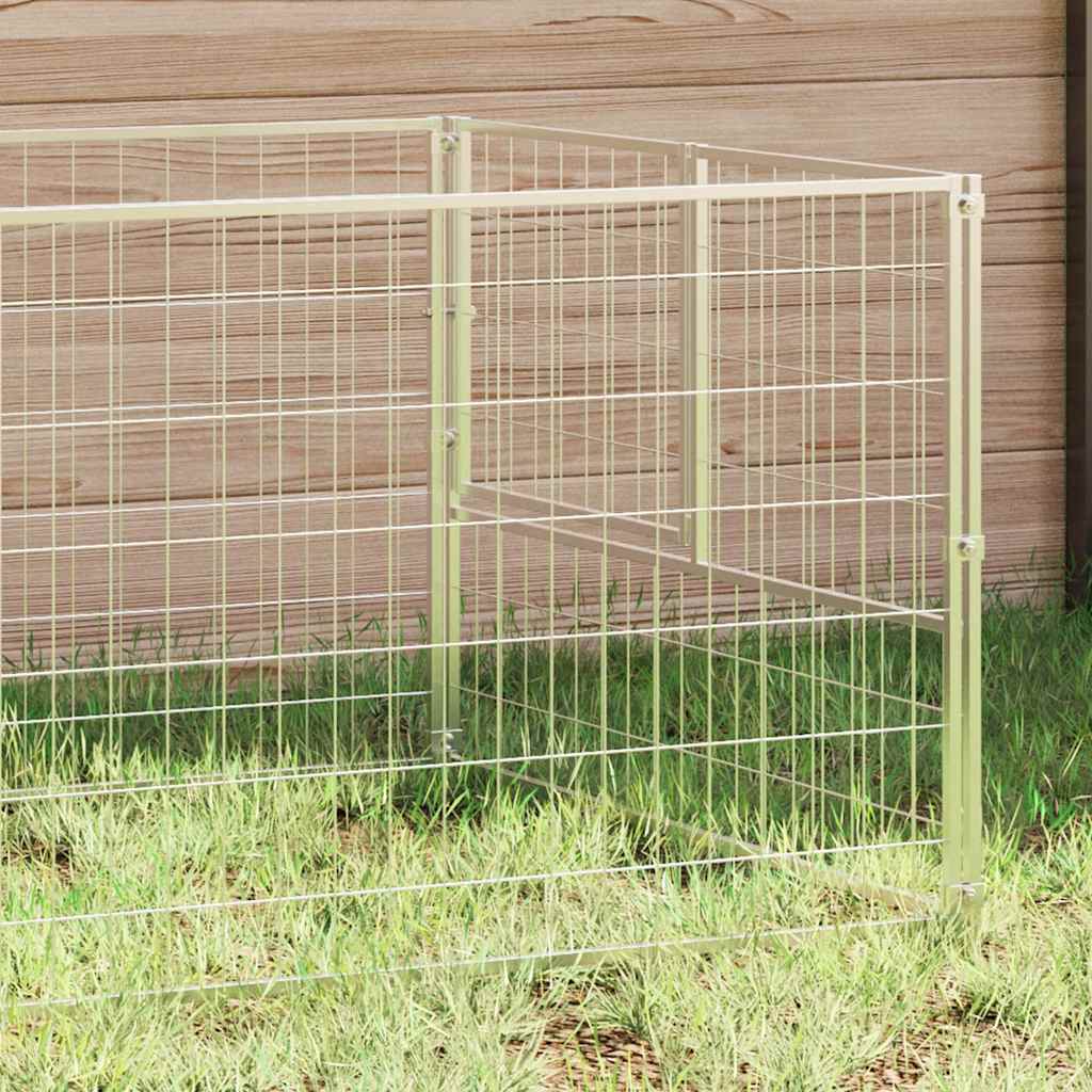 Vidaxl hondenkennel 3 m² staal zilverkleurig