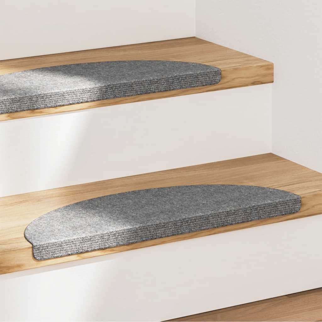 VidaXL Selbstklebende Treppenmatten, 15 Stück, 56 x 17 x 3 cm, Grau