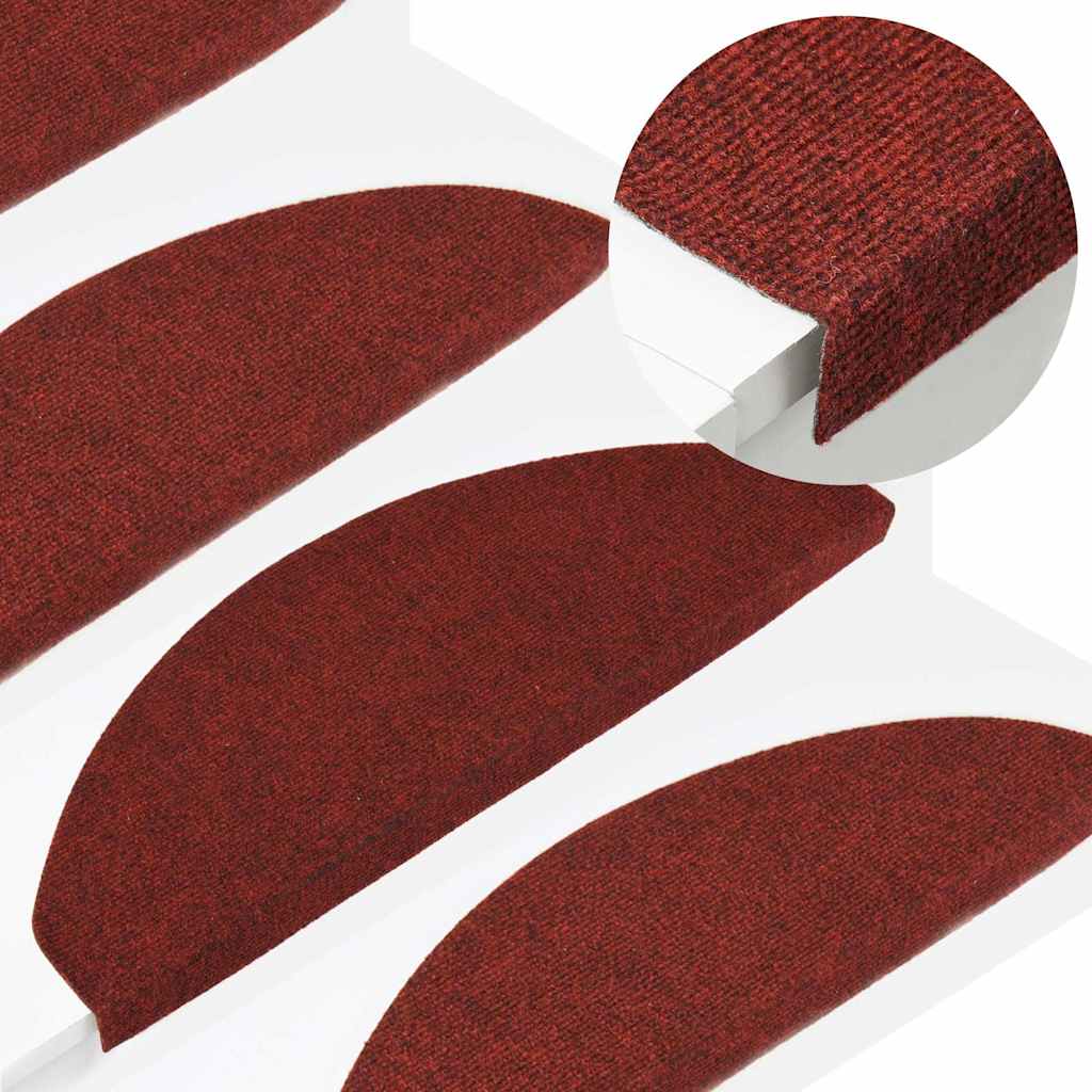 VidaXL Selbstklebende Treppenmatten, 15 Stück, 65 x 22,5 x 3,5 cm, Rot