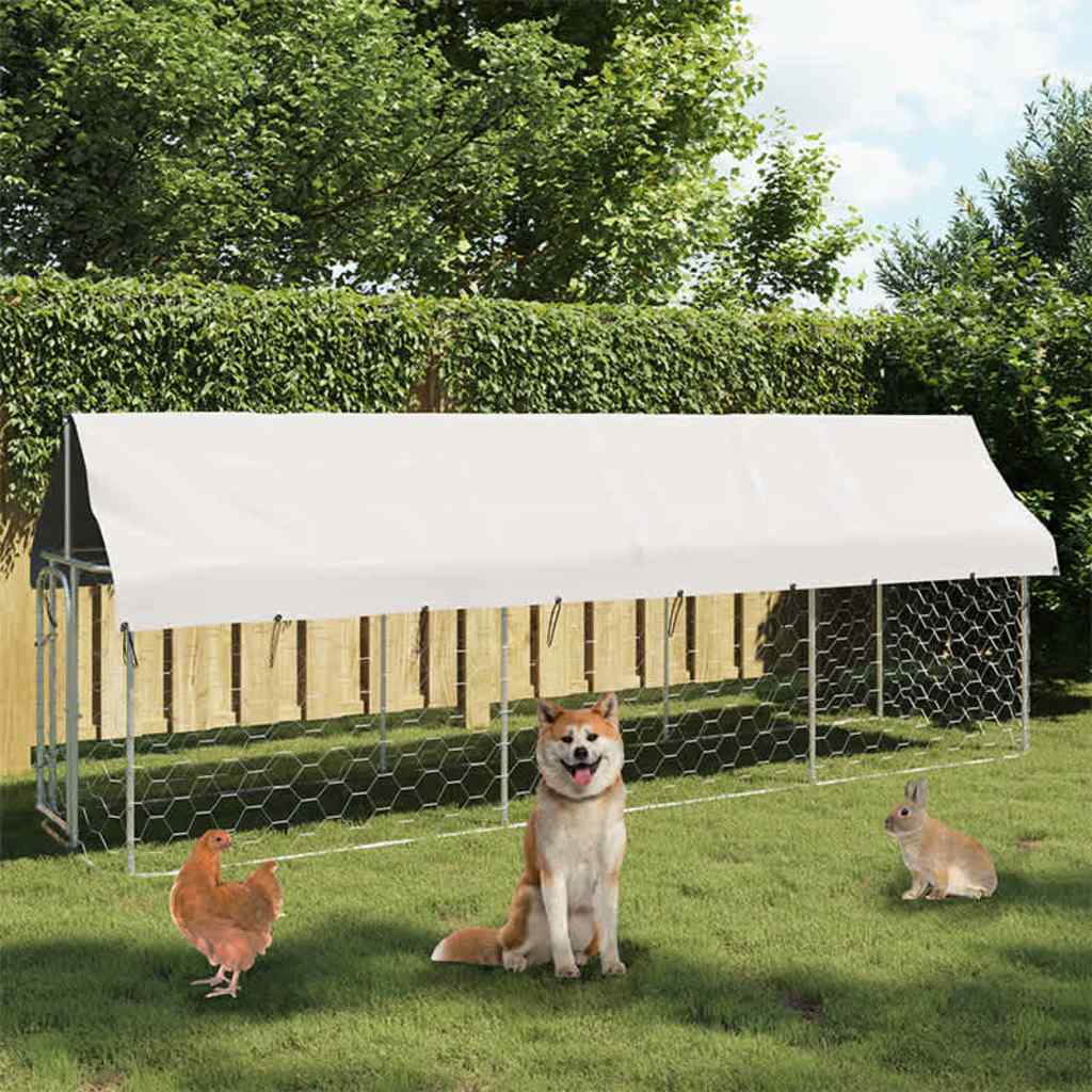 Vidaxl hondenkennel voor buiten met dak 400x100x150 cm