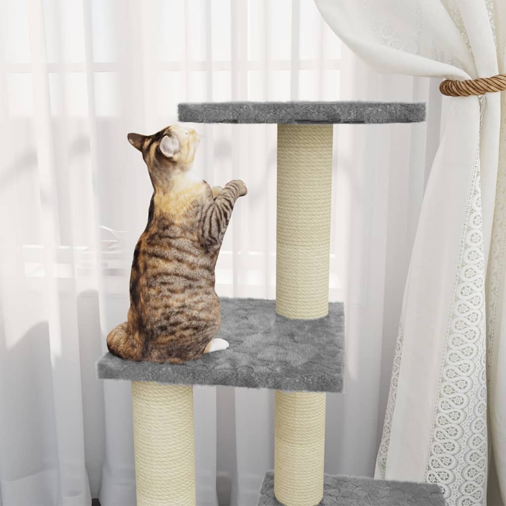 Vidaxl-Katzenmöbel mit Sisalkratzern 92 cm hellgrau