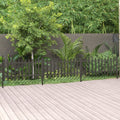 Vidaxl hek met palen 3 st 614x80 cm hkc