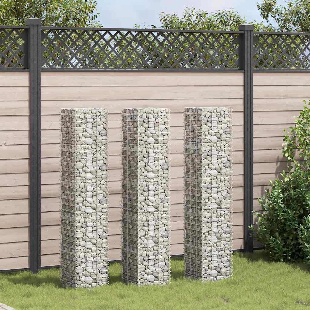 Vidaxl schanskorf plantenbakken 3 st verhoogd 30x30x150 cm ijzer