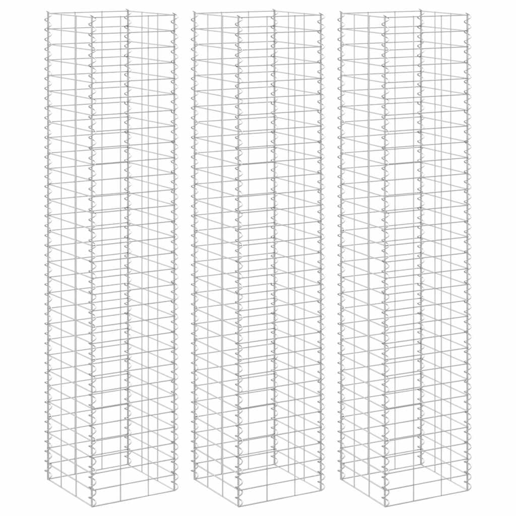Vidaxl schanskorf plantenbakken 3 st verhoogd 30x30x150 cm ijzer
