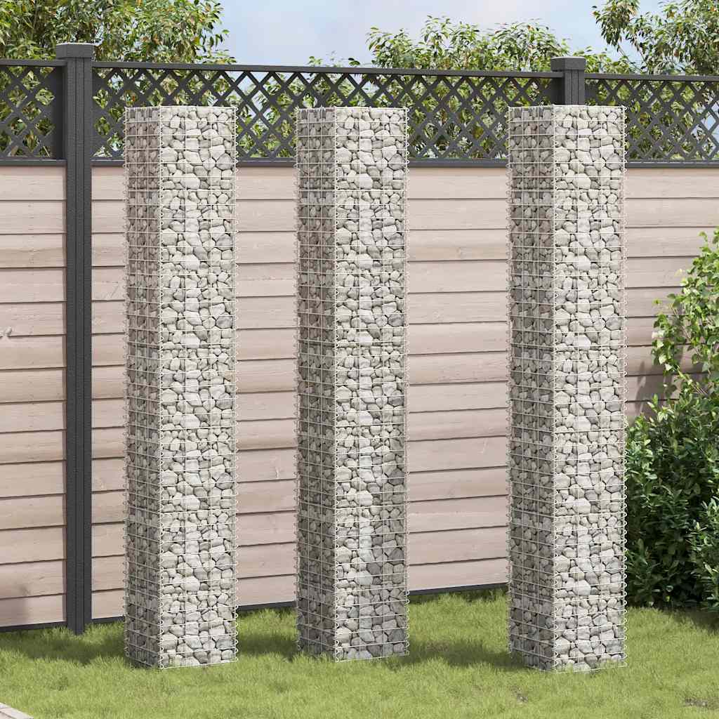 Vidaxl schanskorf plantenbakken 3 st verhoogd 30x30x200 cm ijzer
