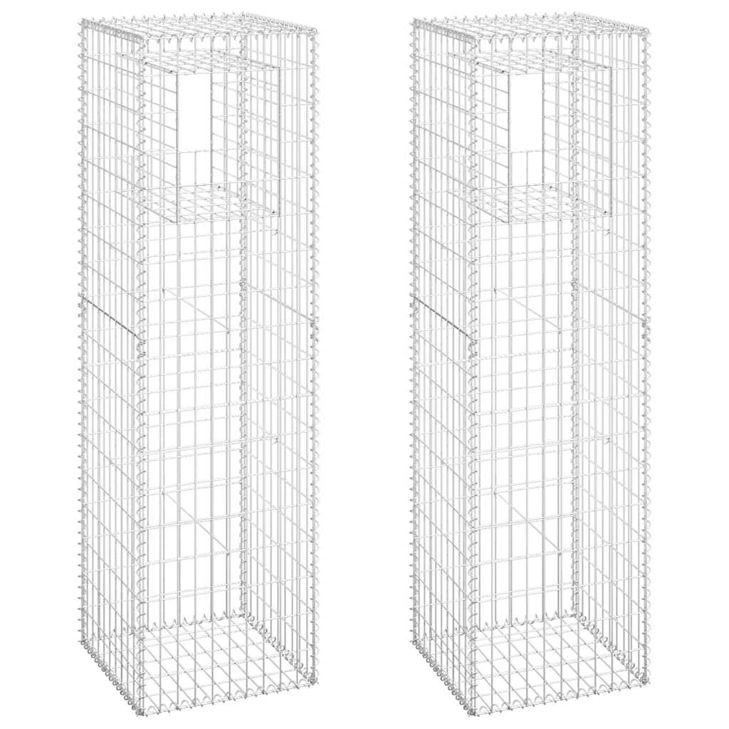 Vidaxl Gabionenpfosten, 2 Stück, 50x50x180 cm, Eisen
