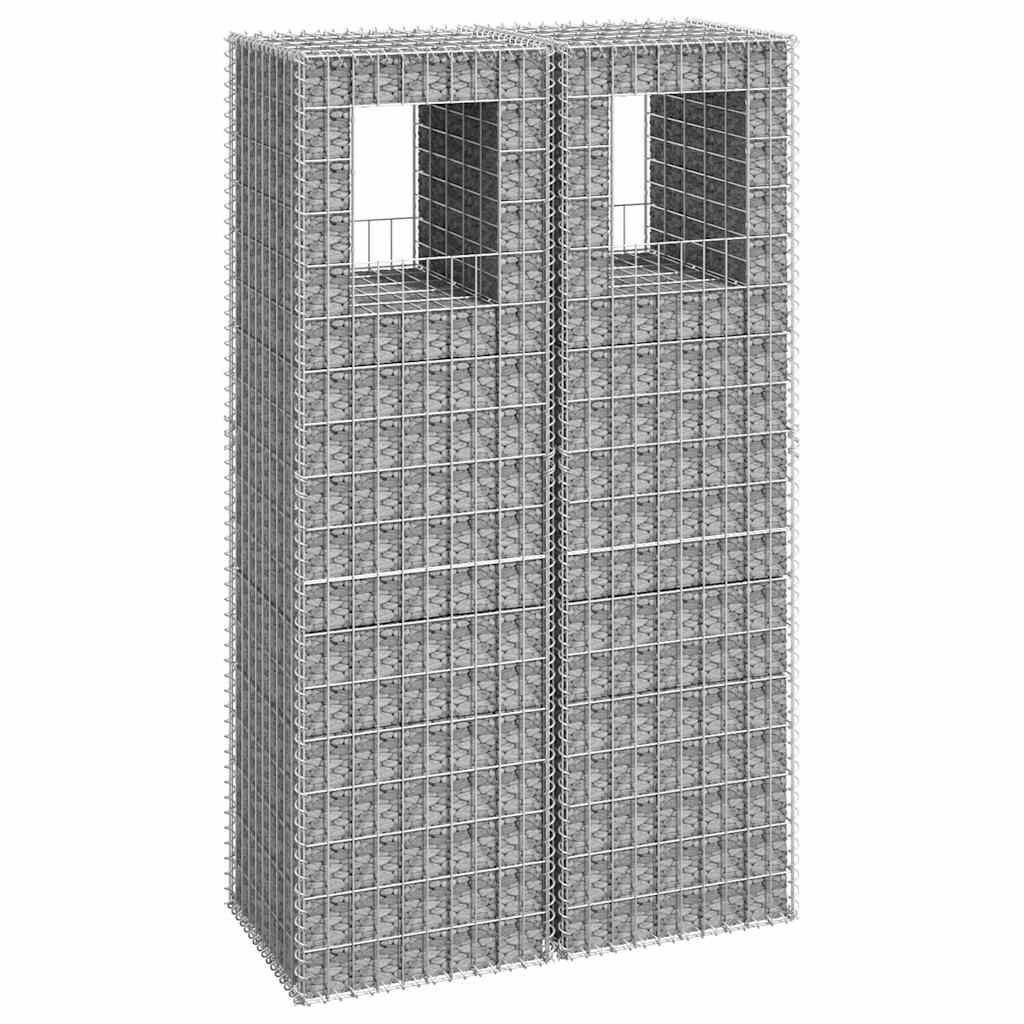 Vidaxl Gabionenpfosten, 2 Stück, 50x50x180 cm, Eisen
