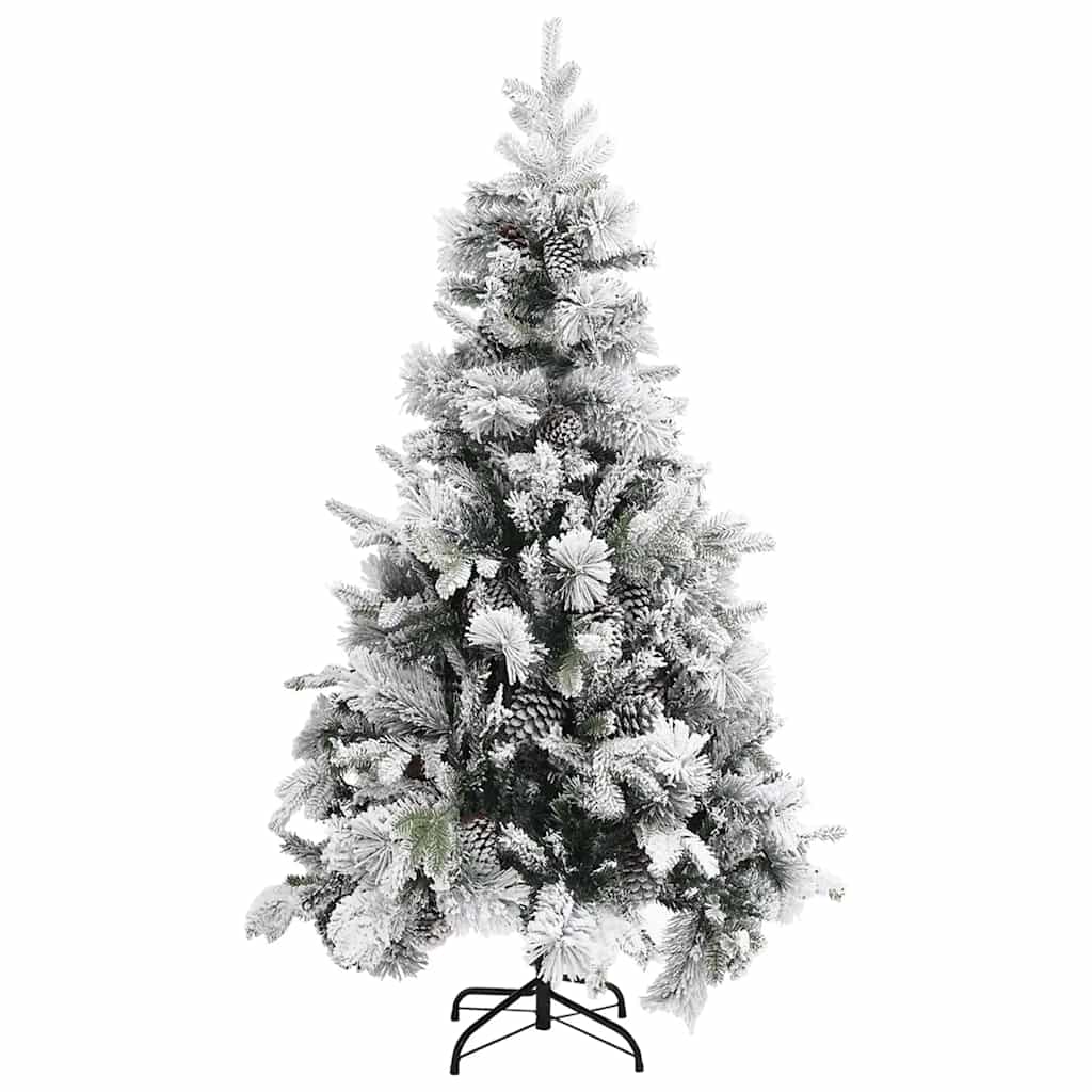 Vidaxl Weihnachtsbaum mit Kiefernkegeln und Schnee 195 cm aus PVC und PE