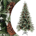 Vidaxx Weihnachtsbaum mit Kiefernzapfen, 225 cm, PVC und PE, grün und weiß