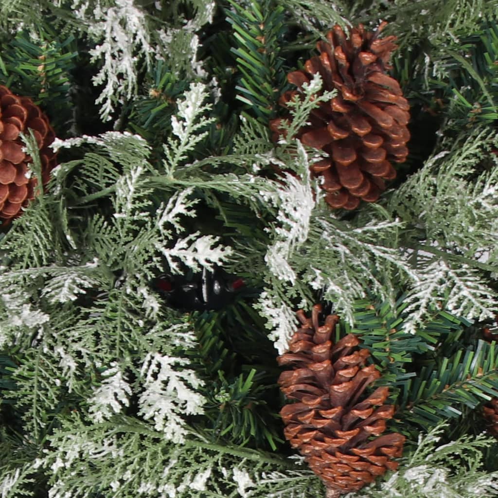 Vidaxx Weihnachtsbaum mit Kiefernzapfen, 225 cm, PVC und PE, grün und weiß