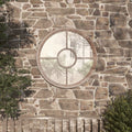 Vidaxl tuinspiegel rond 60x4 cm ijzer zandkleurig