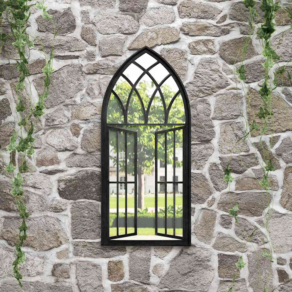VidaXL Gartenspiegel 100x45 cm Eisenschwarz