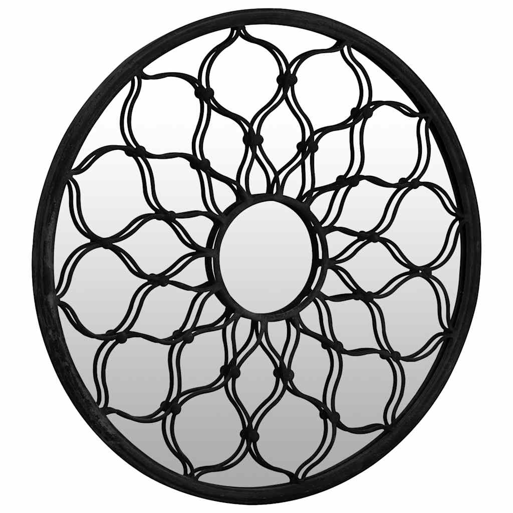 Vidaxx Gartenspiegel um 60 x 3 cm Eisen schwarz