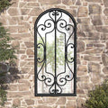 Vidaxl tuinspiegel 100x45 cm ijzer zwart