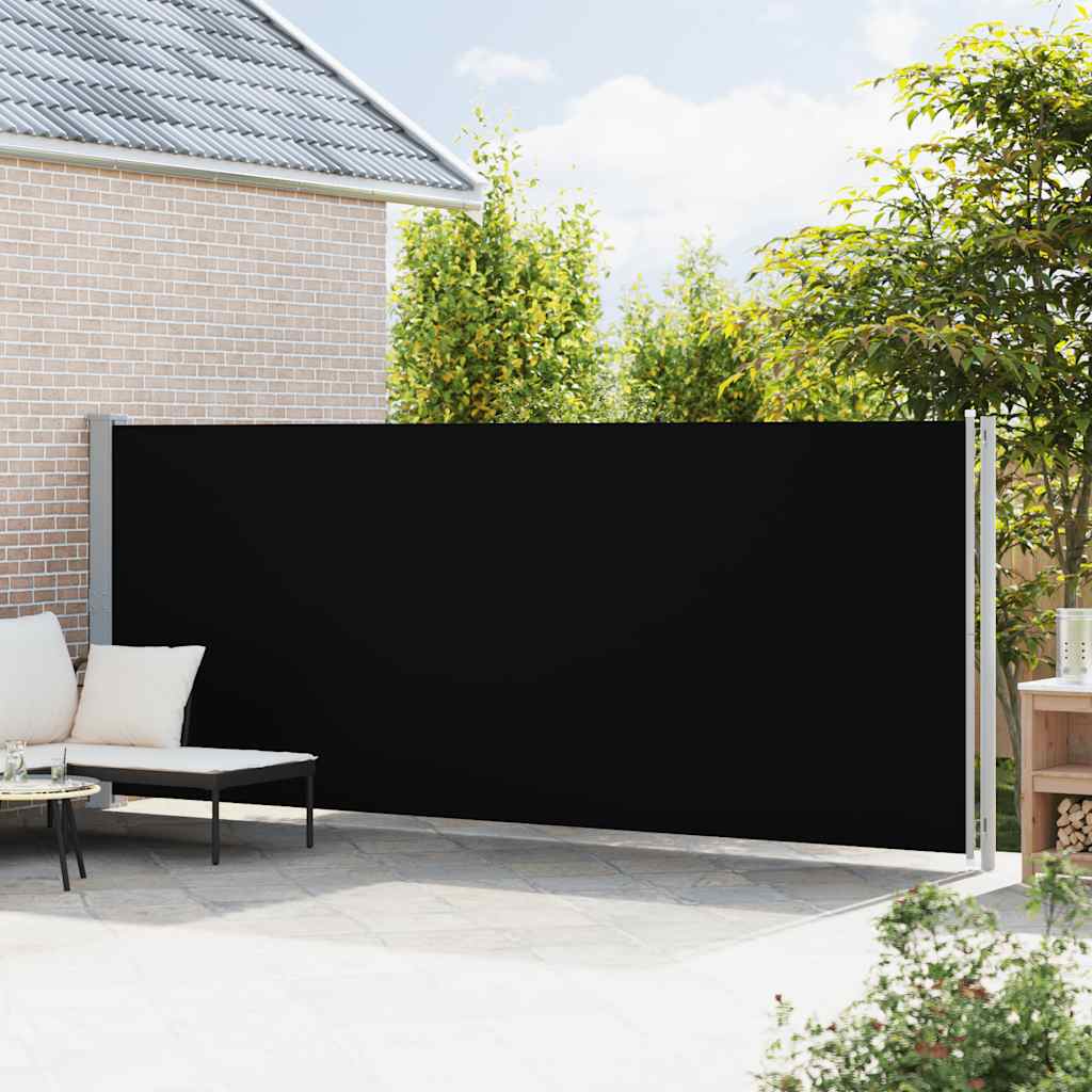 Vidaxxl Gartenbildschirm ausziehbar 180 x 600 cm schwarz