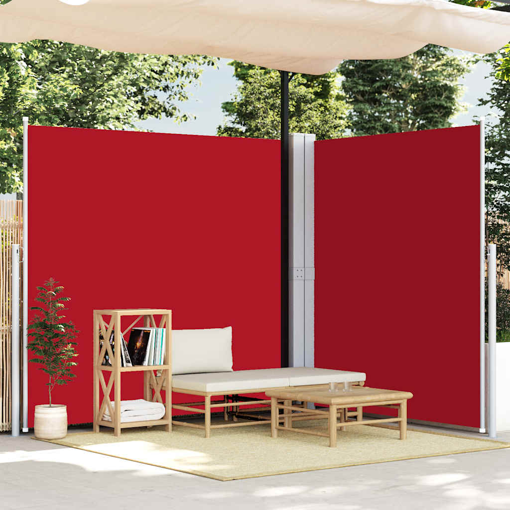 VIDAXL - Windschutz von erweiterbaren 200x600 cm rot