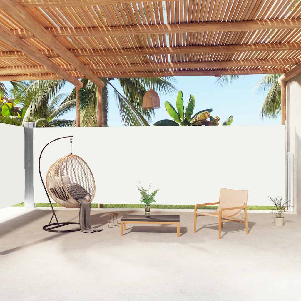 Vidaxl windscherm uittrekbaar 200x1000 cm crèmekleurig