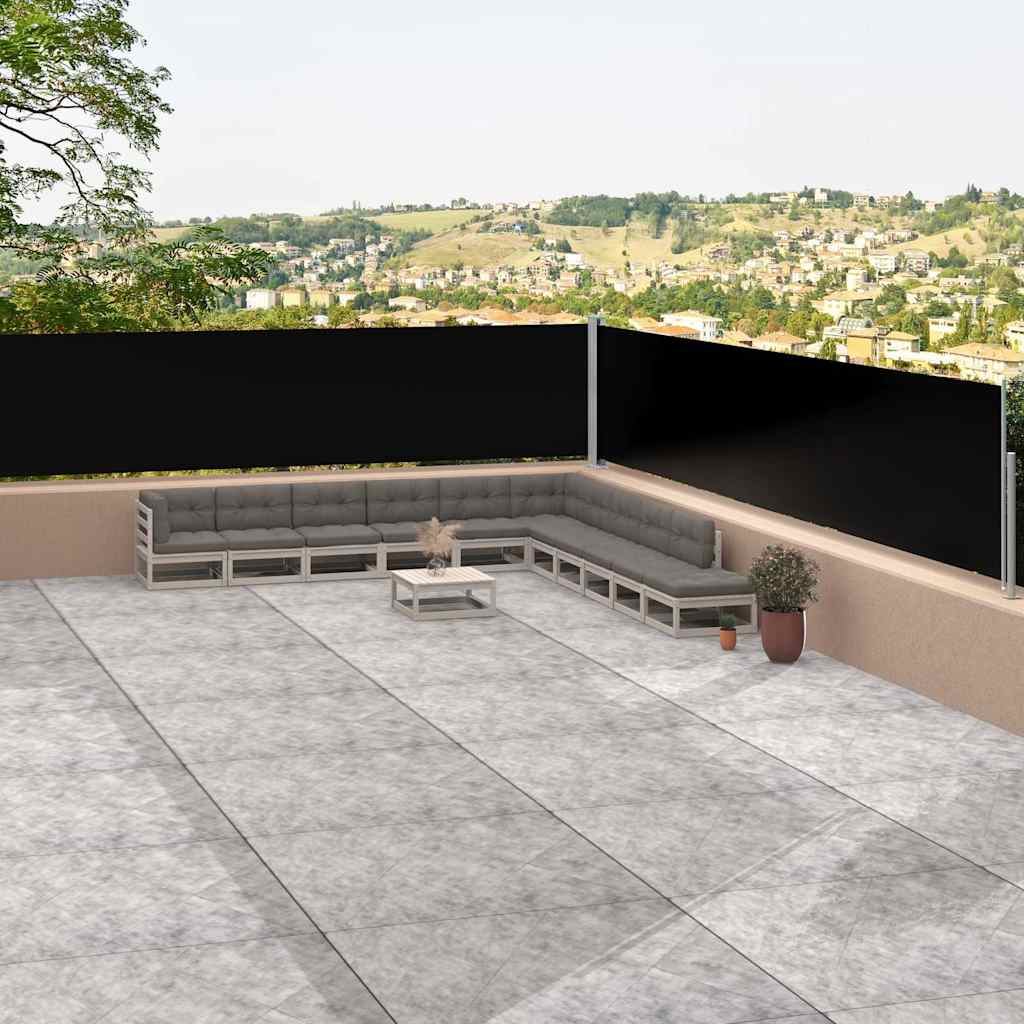 VidaXL Windschutzscheibe ausziehbar 117x1200 cm Schwarz