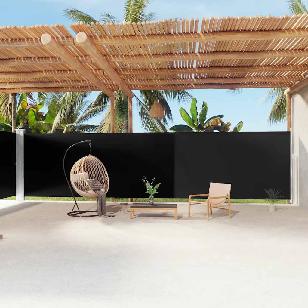 Vidaxl windscherm uittrekbaar 200x1200 cm zwart