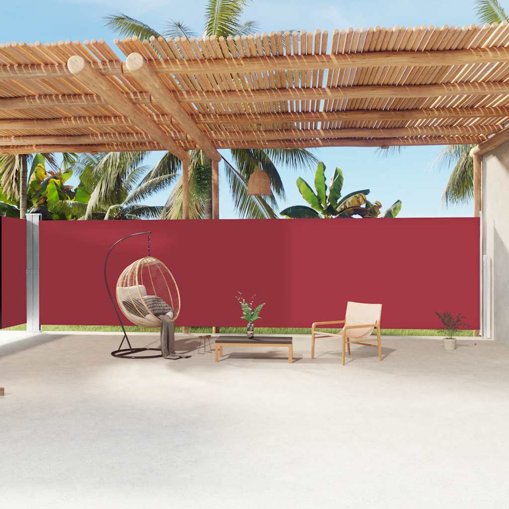 VIDAXL - Windschutz von Erweiterbar 200x1200 cm rot